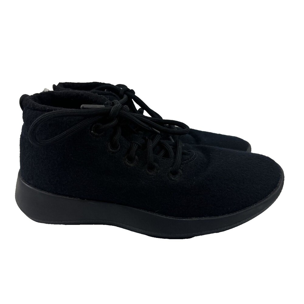 Allbirds Mizzle Wool Runner Ankle Boot Lace Up Black WRUM Sneaker Hi Top Women 8